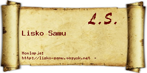 Lisko Samu névjegykártya